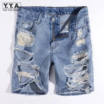 Summer Men Denim Shorts Big Hole Ripped Homme Short Jeans Classic Korean Casual Denim Beachwear Cotton Trousers Free Shipping
Summer Men Denim Shorts Big Hole Ripped Homme Short Jeans Classic Korean Casual Denim Beachwear Cotton Trousers Free Shipping