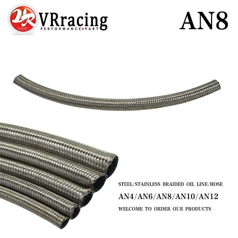 VR RACING - AN8 8AN AN -8 (11.2MM / 7/16" ID) STAINLESS STEEL BRAIDED Racing Hose Fuel Oil Line ONE FEET 0.3M VR7113-1
VR RACING - AN8 8AN AN -8 (11.2MM / 7/16" ID) STAINLESS STEEL BRAIDED Racing Hose Fuel Oil Line ONE FEET 0.3M VR7113-1