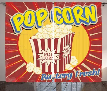1950s Curtains Vintage Grunge Style Pop Corn Commercial Print Old Fashioned Cinema Movie Film Snack Artsy Work Living Room
1950s Curtains Vintage Grunge Style Pop Corn Commercial Print Old Fashioned Cinema Movie Film Snack Artsy Work Living Room