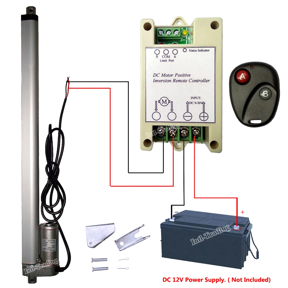 Linear Actuator 400mm 16" Stroke 1000N 100KG Load 14mm/s 12V DC Motor Motion &Mount Brackets&Wireless Remote Control System Kits
Linear Actuator 400mm 16" Stroke 1000N 100KG Load 14mm/s 12V DC Motor Motion &Mount Brackets&Wireless Remote Control System Kits