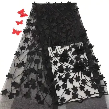 2018 Latest 5 Yards African Tulle Mesh Net Fabric with 3D Flowers beads Embroidery Nigerian Lace fabrics for Wedding Dress black
2018 Latest 5 Yards African Tulle Mesh Net Fabric with 3D Flowers beads Embroidery Nigerian Lace fabrics for Wedding Dress black