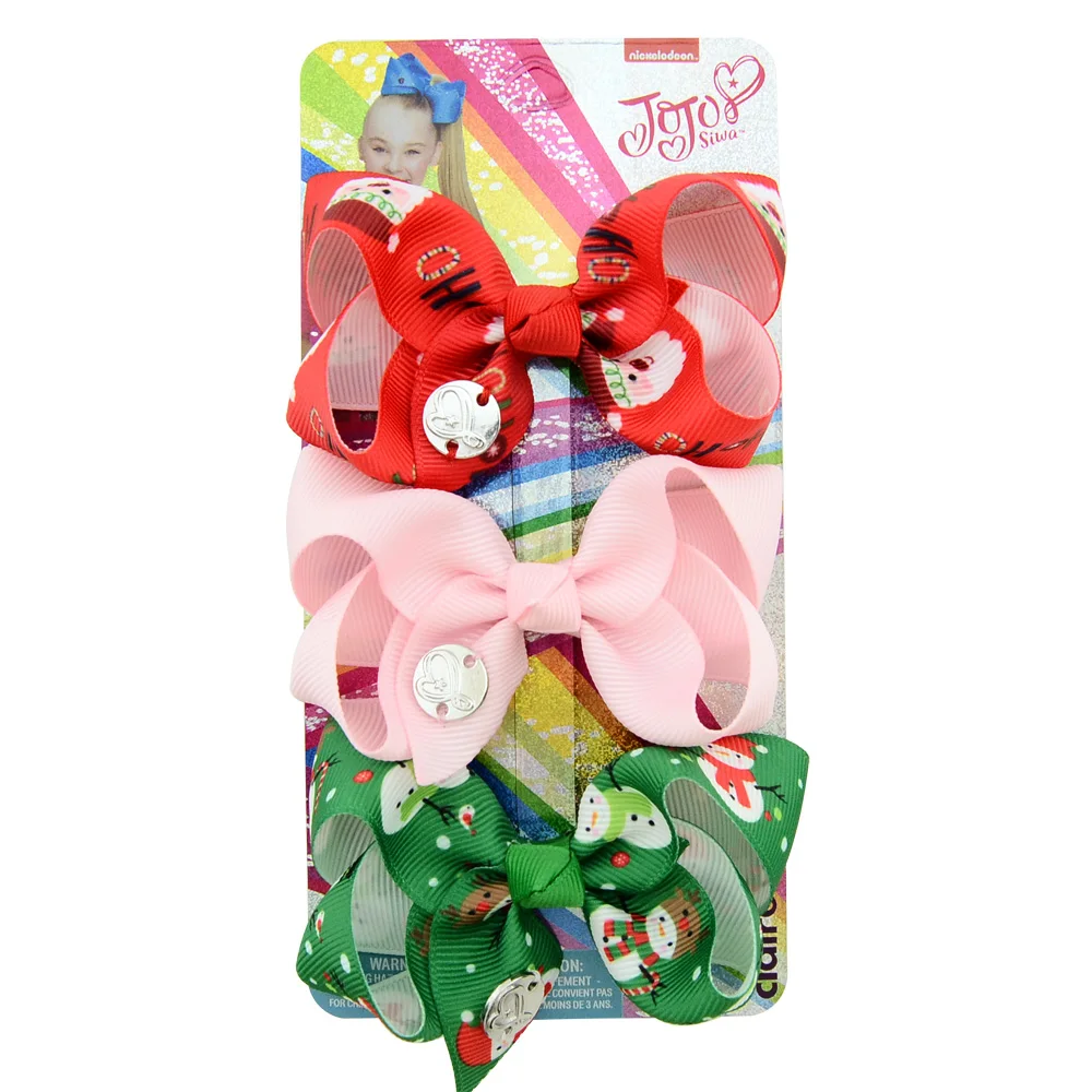 1 set/3 Pcs 3"jojo clip Christmas santa claus snowman christmas tree ribbon bow with Hair clip present hair accessory 893-J
1 set/3 Pcs 3"jojo clip Christmas santa claus snowman christmas tree ribbon bow with Hair clip present hair accessory 893-J