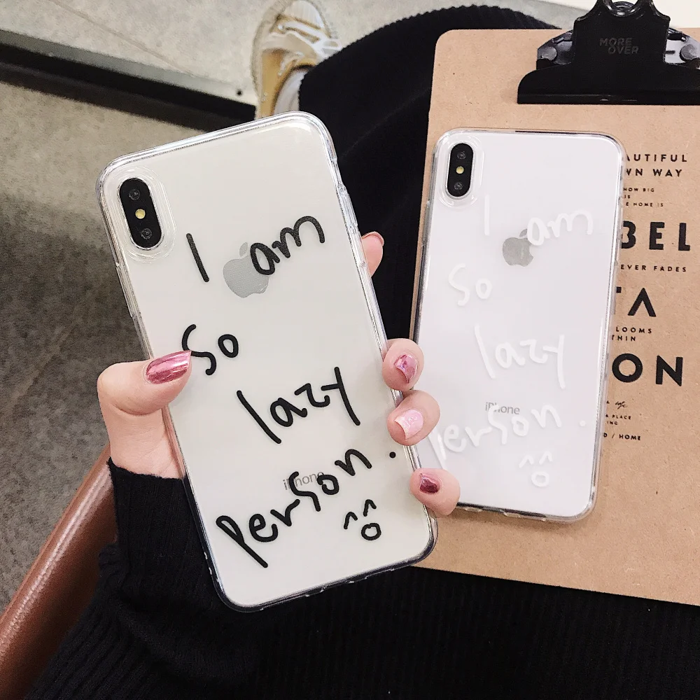 Simple Text English Phone Case For Iphone X XS XR XSMAX So Lazy Case Cover For Iphone 6 7 8 6plus Soft TPU Back Cover
Simple Text English Phone Case For Iphone X XS XR XSMAX So Lazy Case Cover For Iphone 6 7 8 6plus Soft TPU Back Cover
