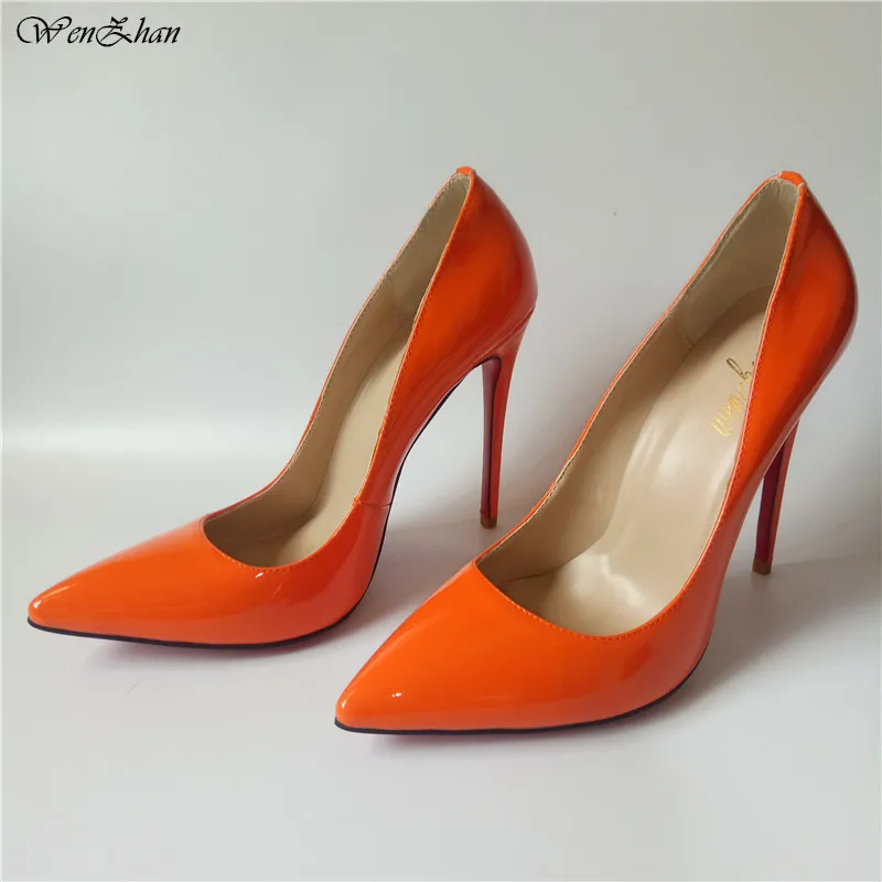 Orange Thin Heels Shoes Stiletto Style 12CM Nice Woman High Heels Patent Leather Pointed Toe Women Pumps In Many Colors 86-21
Orange Thin Heels Shoes Stiletto Style 12CM Nice Woman High Heels Patent Leather Pointed Toe Women Pumps In Many Colors 86-21