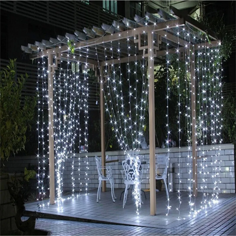 3M x 3M 300LED Outdoor Home Christmas Decorative xmas String Fairy Curtain Strip Garlands Party Lights For Wedding Decorations 13