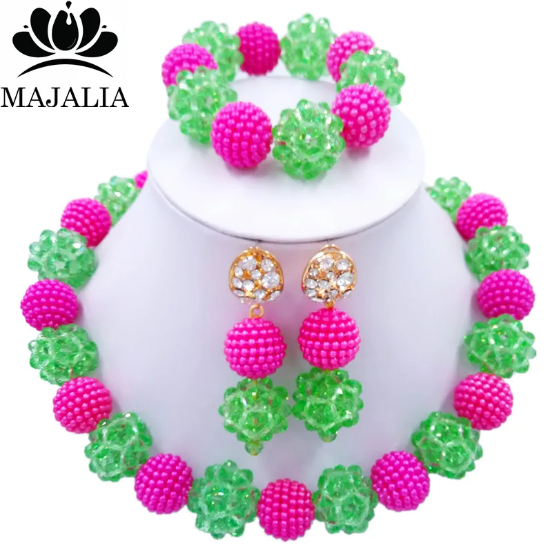 Majalia Fashion Nigeria Wedding African Beads Jewelry Set Light green Crystal Plastic Pearl Necklace Bridal Jewelry Sets 1ZS021
Majalia Fashion Nigeria Wedding African Beads Jewelry Set Light green Crystal Plastic Pearl Necklace Bridal Jewelry Sets 1ZS021