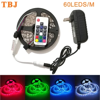 5050 SMD 5M 300LED RGB LED Flexible Strip Light Set with RF Remote Controller and DC12V Power Supply
5050 SMD 5M 300LED RGB LED Flexible Strip Light Set with RF Remote Controller and DC12V Power Supply