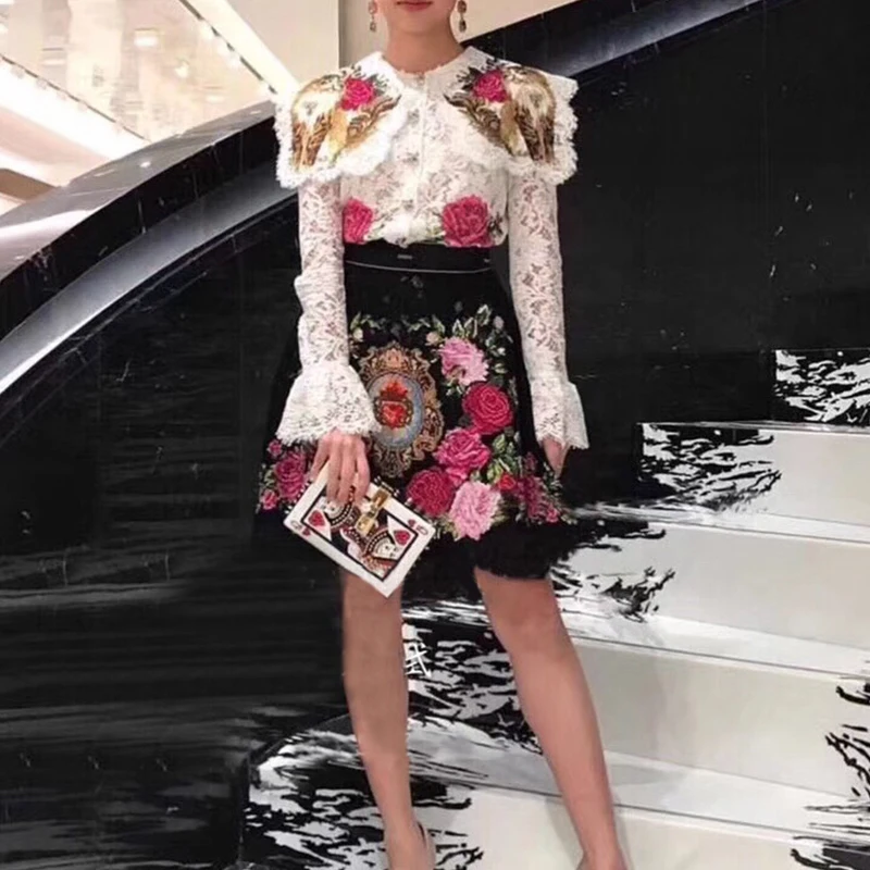 2019 New Fashion Elegant Spring Summer Women Embroidery Print A Line Mini Skirt Ladies Zipper Elegant Workwear Skirt X373
2019 New Fashion Elegant Spring Summer Women Embroidery Print A Line Mini Skirt Ladies Zipper Elegant Workwear Skirt X373