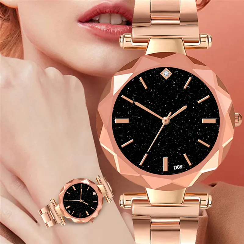 Top Brand Women Watch Rose Gold Belt Strap Ladies Quartz Wristwatch Clock Starry Sky Irregular Dial Relogio Feminino@50
Top Brand Women Watch Rose Gold Belt Strap Ladies Quartz Wristwatch Clock Starry Sky Irregular Dial Relogio Feminino@50