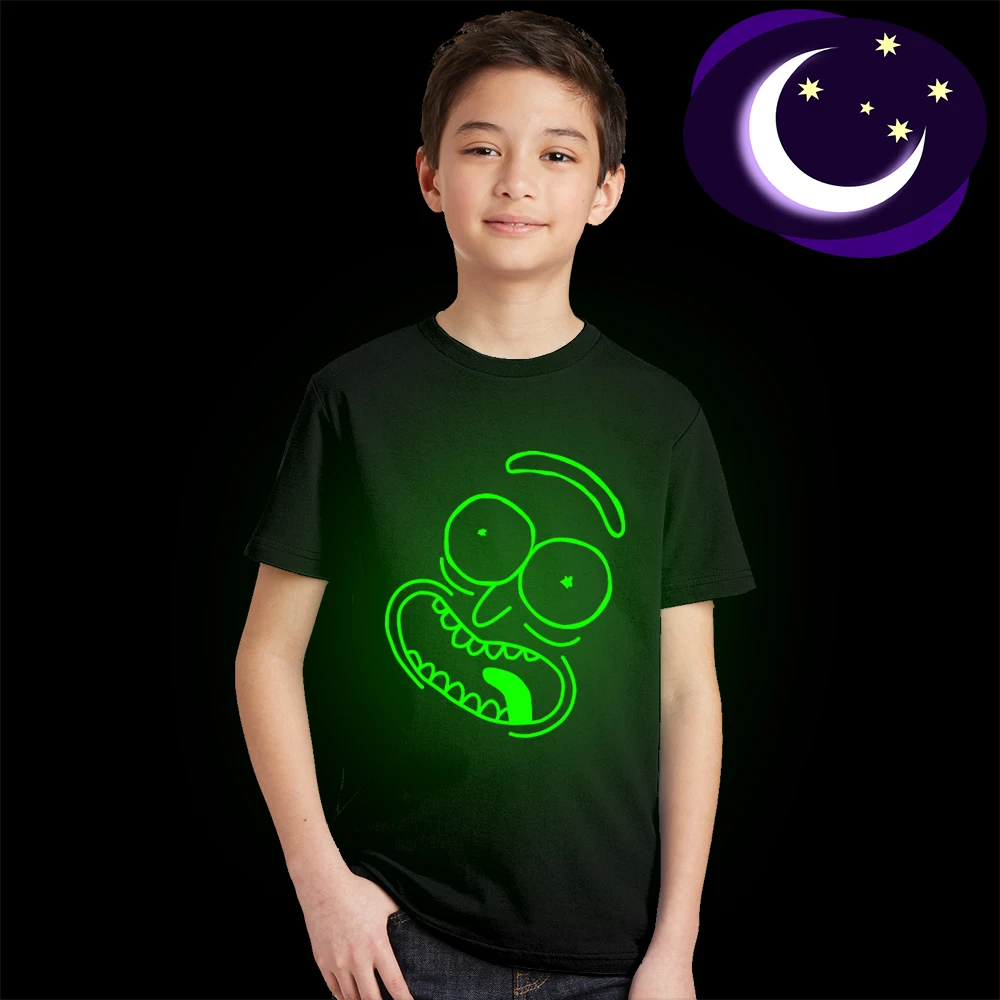 Fluorescent Rick and Morty Kids T Shirt Glow In Dark Teen Luminous Pickle Rick Face Children T-shirt Boys Girls Funny Tops Tees
Fluorescent Rick and Morty Kids T Shirt Glow In Dark Teen Luminous Pickle Rick Face Children T-shirt Boys Girls Funny Tops Tees
