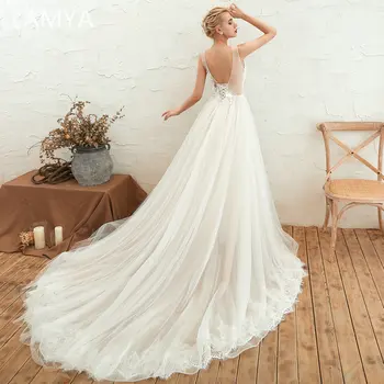 LAMYA Chiffon Court Train Wedding Dresses Backless Sleeveless Lace Appliques Bridal Gown Long vestidos de novia robe de mariee
LAMYA Chiffon Court Train Wedding Dresses Backless Sleeveless Lace Appliques Bridal Gown Long vestidos de novia robe de mariee