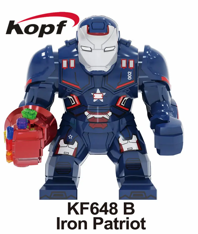 KF647B KF648B KF649B KF650B KF651B KF652B KF653B KF654B Single Sale Building Blocks Big Size Models Iron Man With  Infinity Gauntlet With Power Stones Figures For Children Toys KF6096