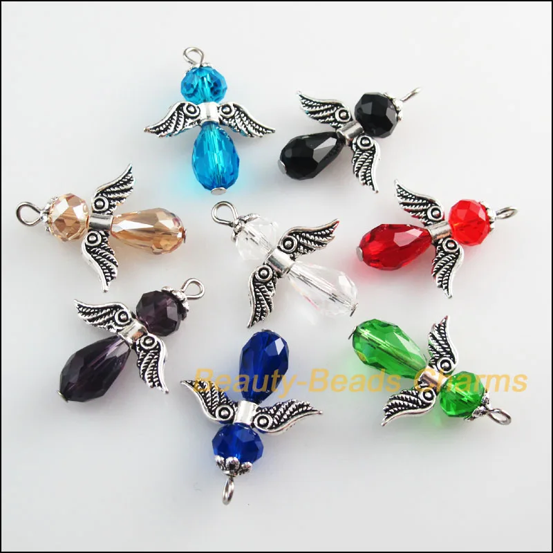 New 8Pcs Mixed Crystal Angel Wings Tibetan Silver Tone Charms Pendants 23x29mm
New 8Pcs Mixed Crystal Angel Wings Tibetan Silver Tone Charms Pendants 23x29mm