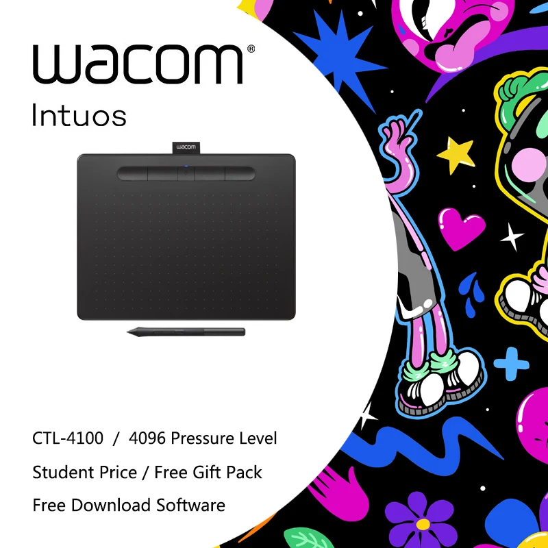 Wacom Intuos CTL-4100 Graphic Drawing Tablet Digital Tablets 4096 Pressure Levels ( Black / Small Size )
Wacom Intuos CTL-4100 Graphic Drawing Tablet Digital Tablets 4096 Pressure Levels ( Black / Small Size )