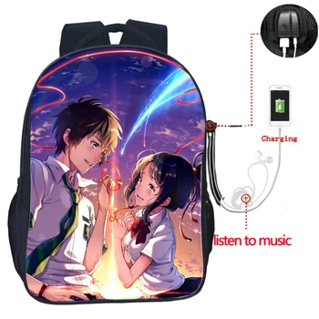 Beautiful Your Name USB Charge Backpack Boys Girls Double Pocket School Backpack Men Women Rucksack High Quality Knapsack
Beautiful Your Name USB Charge Backpack Boys Girls Double Pocket School Backpack Men Women Rucksack High Quality Knapsack