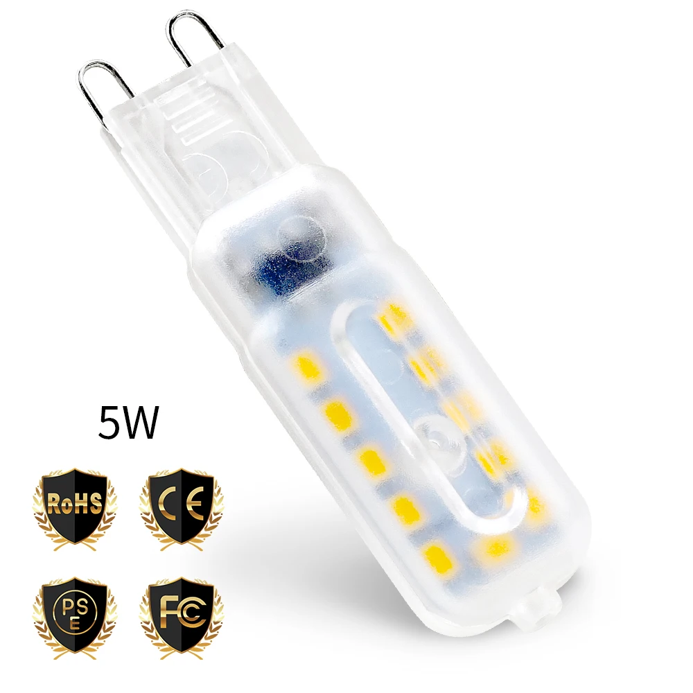 

G9 Mini LED Bulb 220V G9 Corn Lamp 14 22leds Halogen Lamp 3W 5W 2835 SMD Spotlight For Chandelier Replace 110V Transparent/Milky