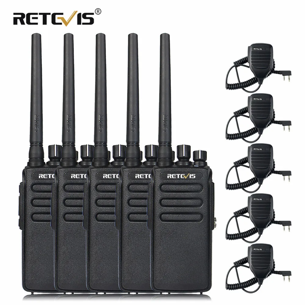 5pcs DMR RETEVIS RT81 10W IP67 Dustproof Waterproof Walkie Talkie 32CH UHF Encryption Professional Two Way Radio+5pcs Microphone
5pcs DMR RETEVIS RT81 10W IP67 Dustproof Waterproof Walkie Talkie 32CH UHF Encryption Professional Two Way Radio+5pcs Microphone