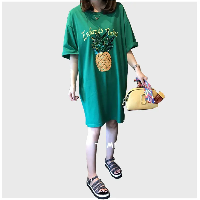 Sequins Pineapple Pattern Green Cotton Short Sleeve Plus Size Maternity Dresses High Quality Clothes For Pregnant
Sequins Pineapple Pattern Green Cotton Short Sleeve Plus Size Maternity Dresses High Quality Clothes For Pregnant
