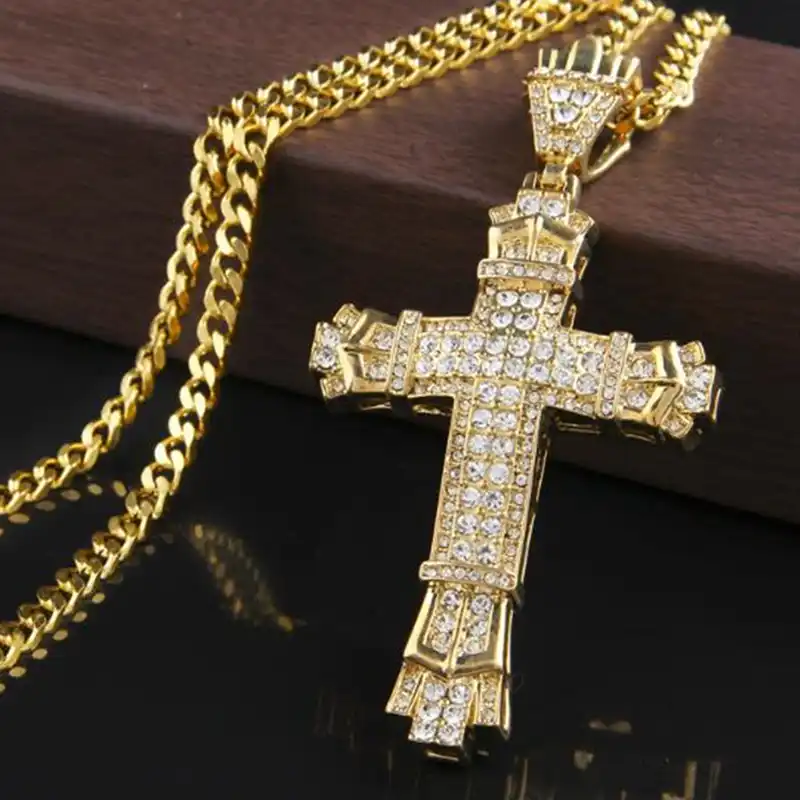 bling cross necklace