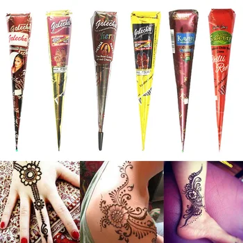 Indian Henna Paste Temporary Tattoo Waterproof Body Paint Henna Art Cream Cone For Stencil Mehndi Body Art Black Brown 6 Colors
Indian Henna Paste Temporary Tattoo Waterproof Body Paint Henna Art Cream Cone For Stencil Mehndi Body Art Black Brown 6 Colors