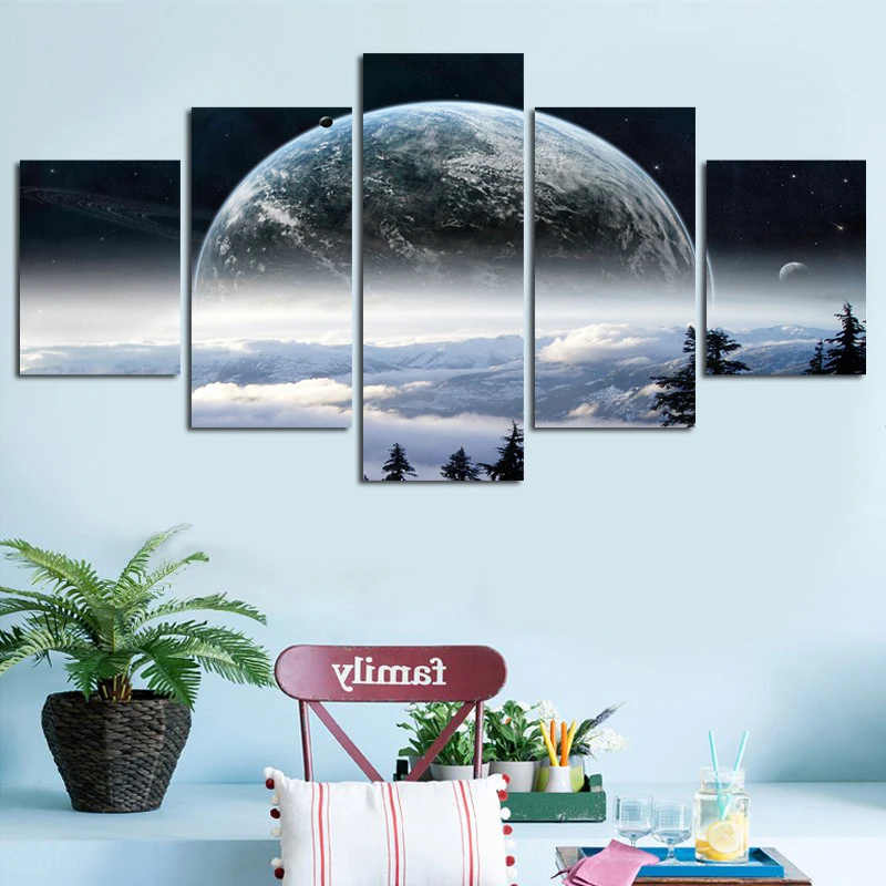 5 Panel Modern Printed Space Universe Landscape Paintings Canvas Picture Cuadros Earth Painting For Living Room No Frame
5 Panel Modern Printed Space Universe Landscape Paintings Canvas Picture Cuadros Earth Painting For Living Room No Frame