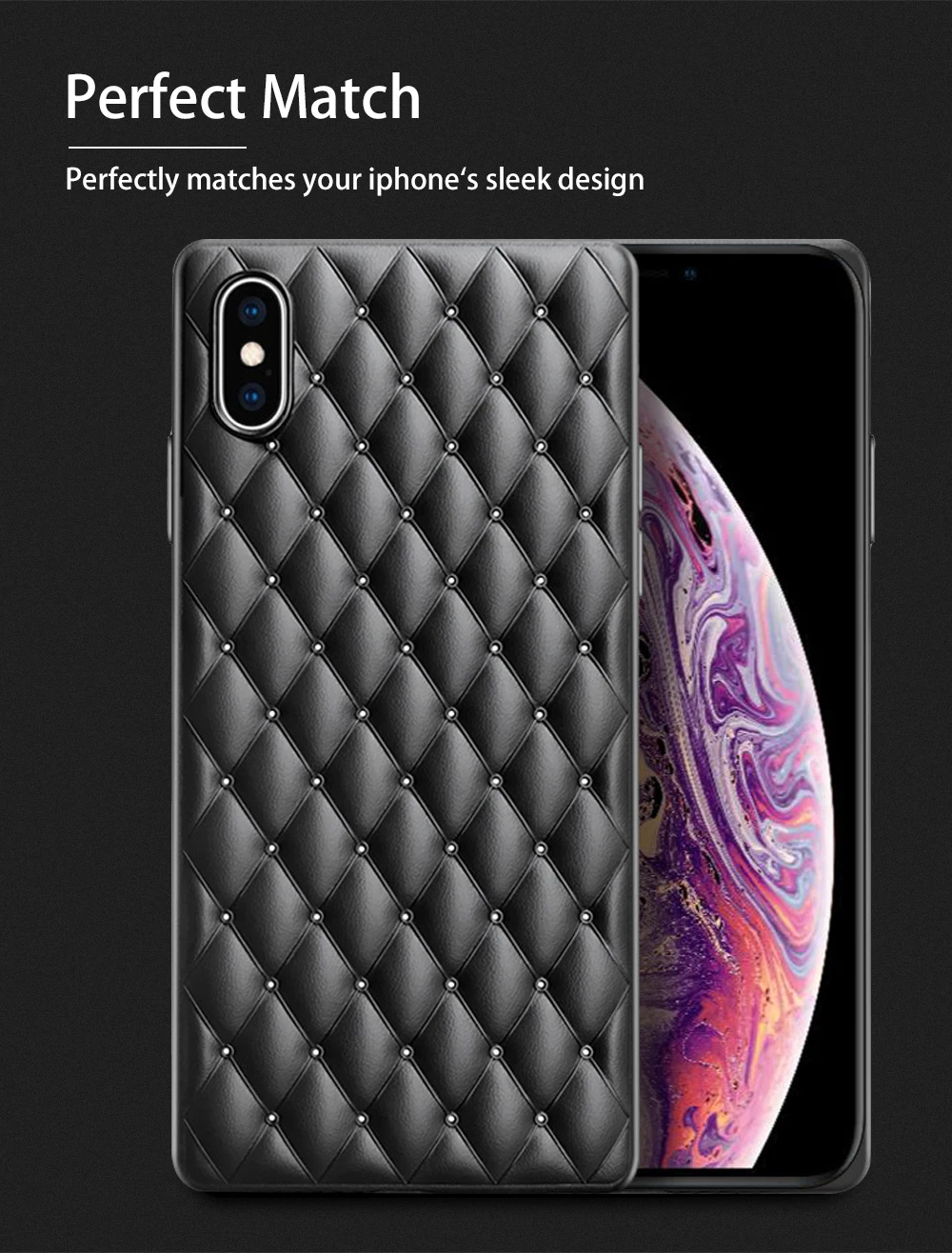 classic luxury grid weaving for iphone case7 7plus 8 8plus shockproof heat dissipation for soft gleam skin phoneX XR XSMAX case (1)