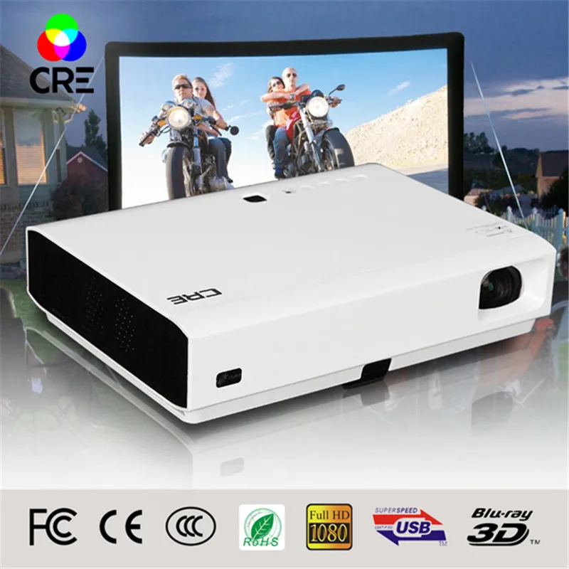 

2018 New arrival dlp short throw projector 1280*800P full HD 3000Lumens Best Small For Multimedia HDMI VGA HD projector