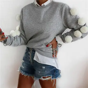 2019 Autumn Hoodies Women Long Sleeve Hoodie Sweatshirt Pullover Tops Casual Loose Jumper Polluvers Plush Ball Coat US Autumn
2019 Autumn Hoodies Women Long Sleeve Hoodie Sweatshirt Pullover Tops Casual Loose Jumper Polluvers Plush Ball Coat US Autumn