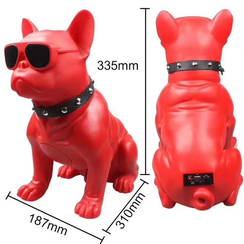 

Large Bulldog Bluetooth Speaker Wireless Giant Dog Mobile Phone Audio Subwoofer Dual Speakers TF Card U Disk Player Stereo MP3