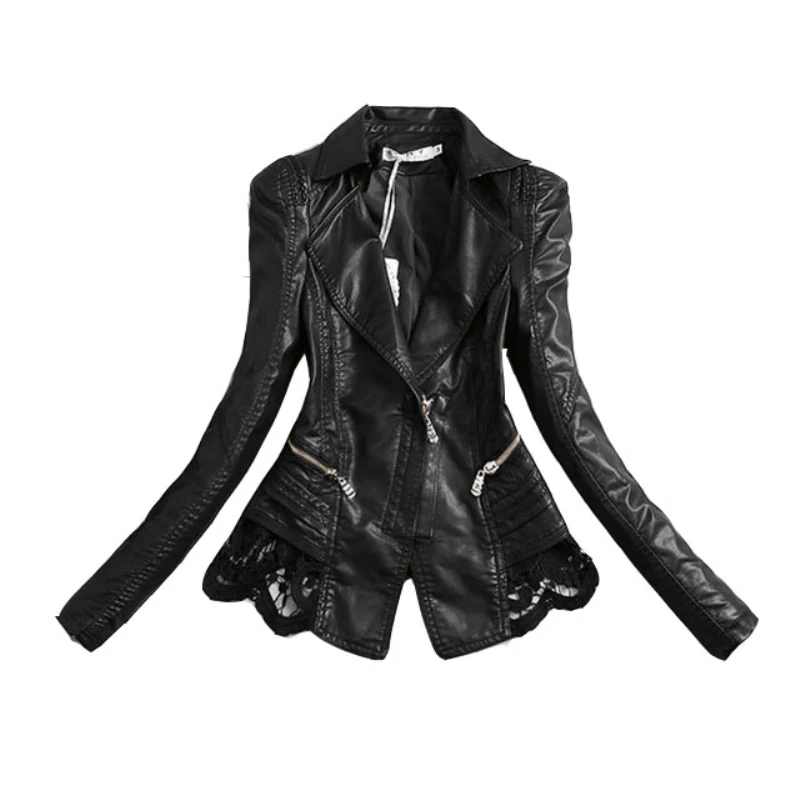 New Lady Autumn Fashion Jacket Lace Patchwork Slim Women Jacket Pu Leather V-neck Short Outwear Coat JK507
New Lady Autumn Fashion Jacket Lace Patchwork Slim Women Jacket Pu Leather V-neck Short Outwear Coat JK507