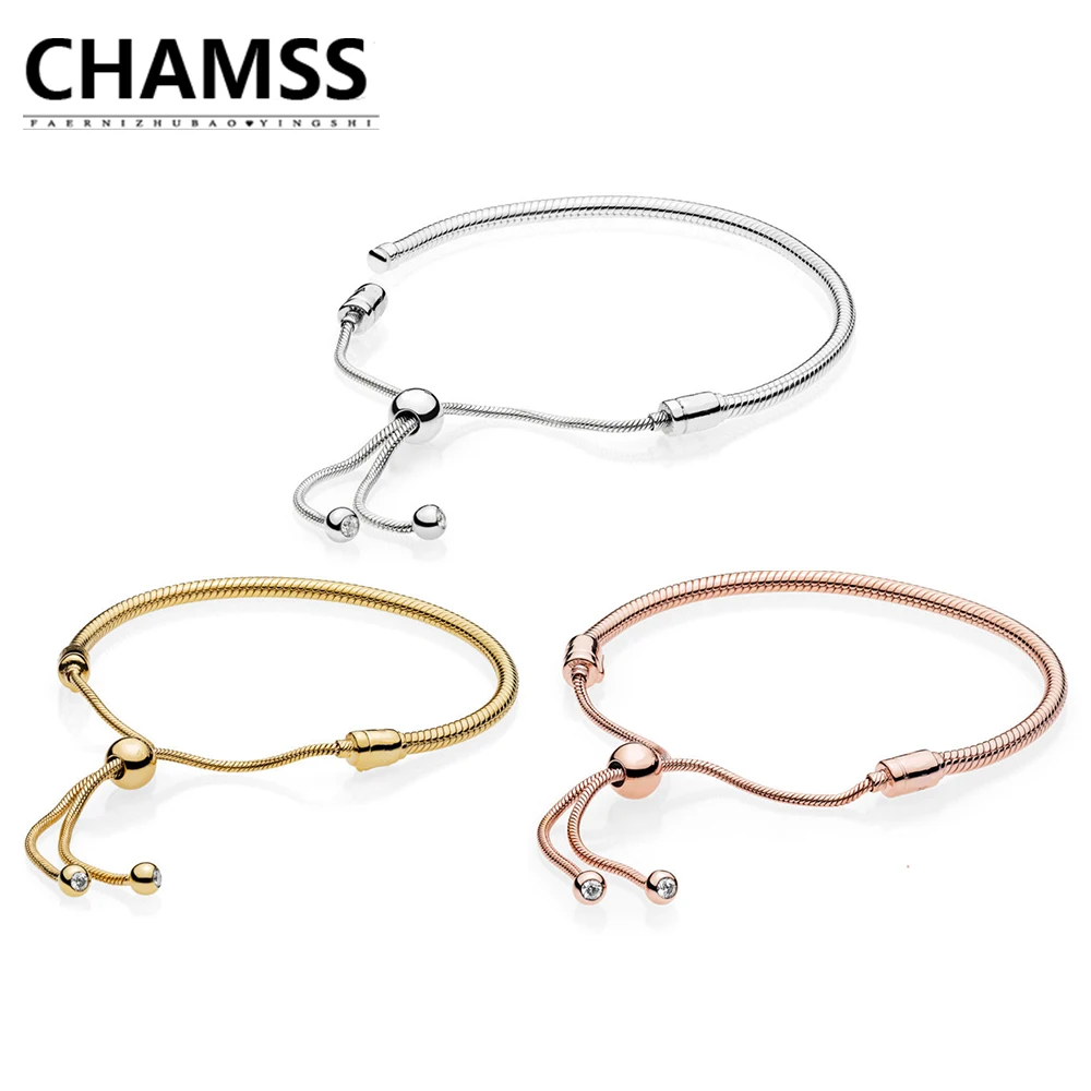 CHAMSS MOMENTS PDS SHINE Rose Gold 925 Silver Bracelet Rope Adjustable Length Woman Jewelry DIY Charm Factory Outlet
CHAMSS MOMENTS PDS SHINE Rose Gold 925 Silver Bracelet Rope Adjustable Length Woman Jewelry DIY Charm Factory Outlet