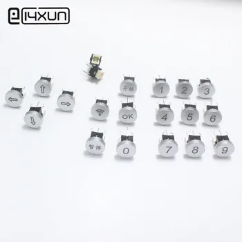 

2pcs LED OD 10mm Switch Cap CIRCLE 12V 50mA 0~9 Start Pause Digit Symbol Cap for 6*6mm Momentary Tact Push Button Switch
