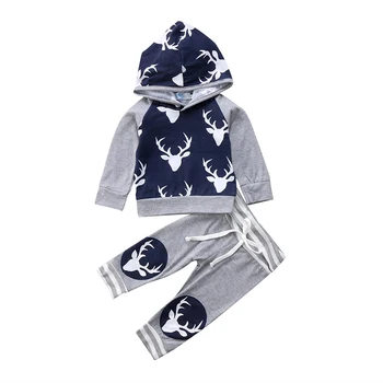 2PCS Newborn Baby Boy Girl Long Sleeve Hooded Deer Tops Long Pant 2PCS Outfit Kids Tracksuit Baby Clothes Set 0-24M
2PCS Newborn Baby Boy Girl Long Sleeve Hooded Deer Tops Long Pant 2PCS Outfit Kids Tracksuit Baby Clothes Set 0-24M
