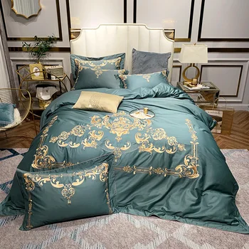 Luxury Gold Royal Embroidery 80S Egyptian Cotton Palace Bedding Set Queen King Green Blue Duvet Cover Bed sheet Pillowcases 4pcs
Luxury Gold Royal Embroidery 80S Egyptian Cotton Palace Bedding Set Queen King Green Blue Duvet Cover Bed sheet Pillowcases 4pcs