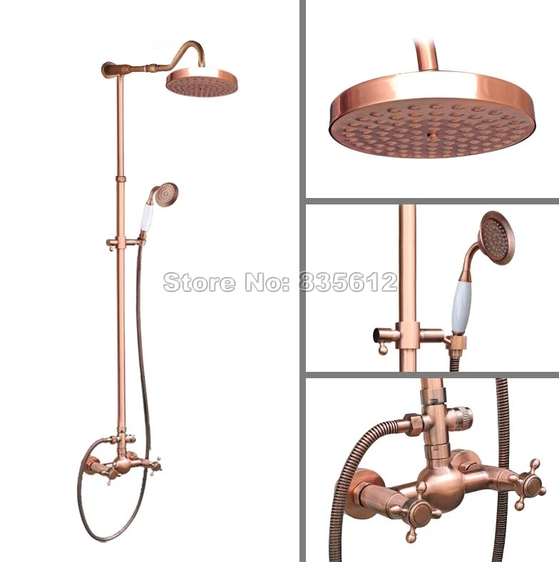 Wall Mounted Antique Red Copper Rain Shower Faucet Set with Handheld Shower Head Bathroom Dual Handle Mixer Tap Wrg612
Wall Mounted Antique Red Copper Rain Shower Faucet Set with Handheld Shower Head Bathroom Dual Handle Mixer Tap Wrg612