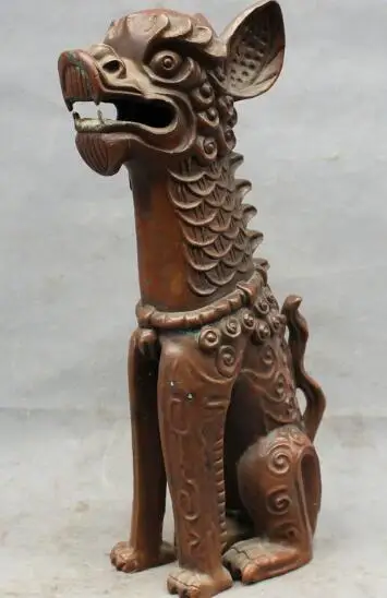 S6516 14" Chinese Bronze Evil FengShui Foo Fu Dog Lion Lion Beast Statue Sculpture D0318
S6516 14" Chinese Bronze Evil FengShui Foo Fu Dog Lion Lion Beast Statue Sculpture D0318