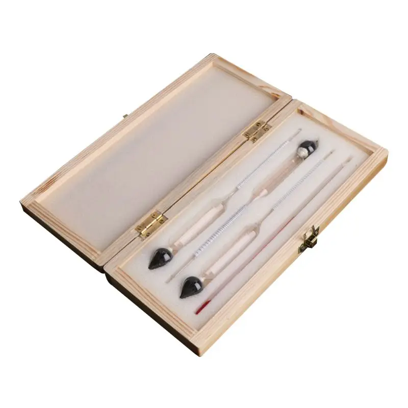 1Set Alcohol Hydrometer Tester + Thermometer +Measuring Bottle +Wooden Box Alcoholmeter Alcohol Meter Wine Concentration Meter
1Set Alcohol Hydrometer Tester + Thermometer +Measuring Bottle +Wooden Box Alcoholmeter Alcohol Meter Wine Concentration Meter