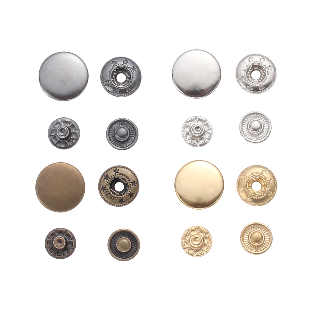 10set(40pcs) Metal Round Fasteners Press Button Snap Buttons DIY Scrapbooking Sewing Accessories Leather Craft Clothes Bags
10set(40pcs) Metal Round Fasteners Press Button Snap Buttons DIY Scrapbooking Sewing Accessories Leather Craft Clothes Bags