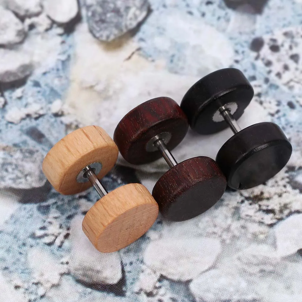 2019 Fashion Women Men Wood Barbell Piercing Punk Earrings Stud Unisex Natural Wooden Stainless Steel Ear Studs Earrings
2019 Fashion Women Men Wood Barbell Piercing Punk Earrings Stud Unisex Natural Wooden Stainless Steel Ear Studs Earrings