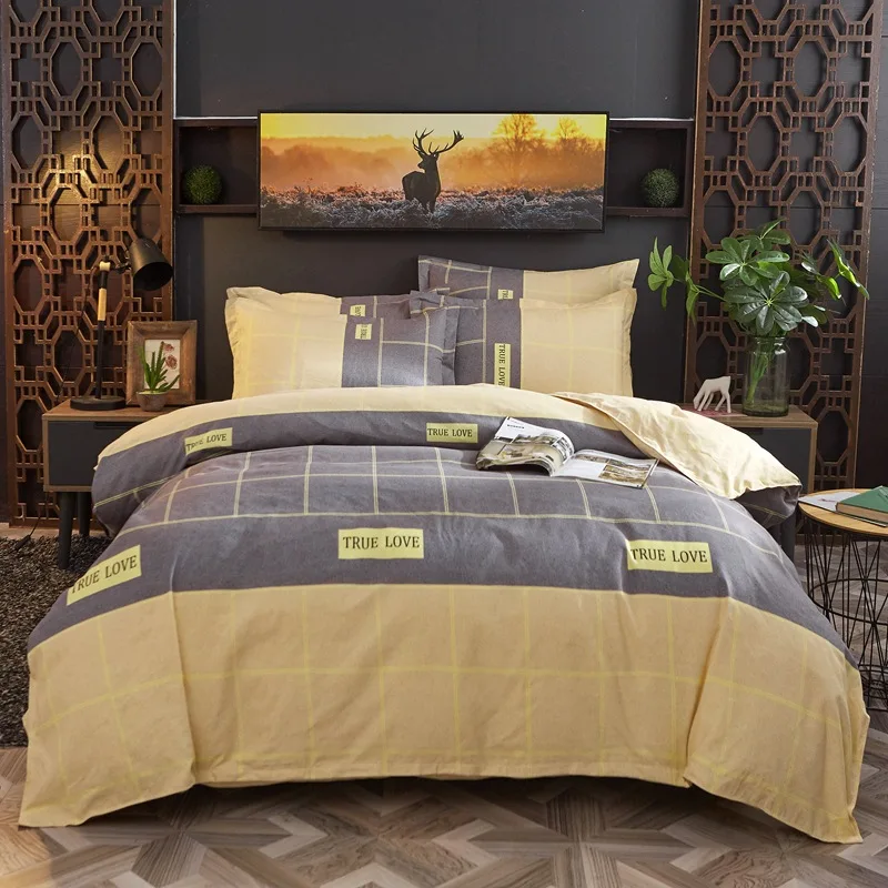 Four-piece quilt cover sheets bedding thickening twill sanding students three-piece wholesale
Four-piece quilt cover sheets bedding thickening twill sanding students three-piece wholesale