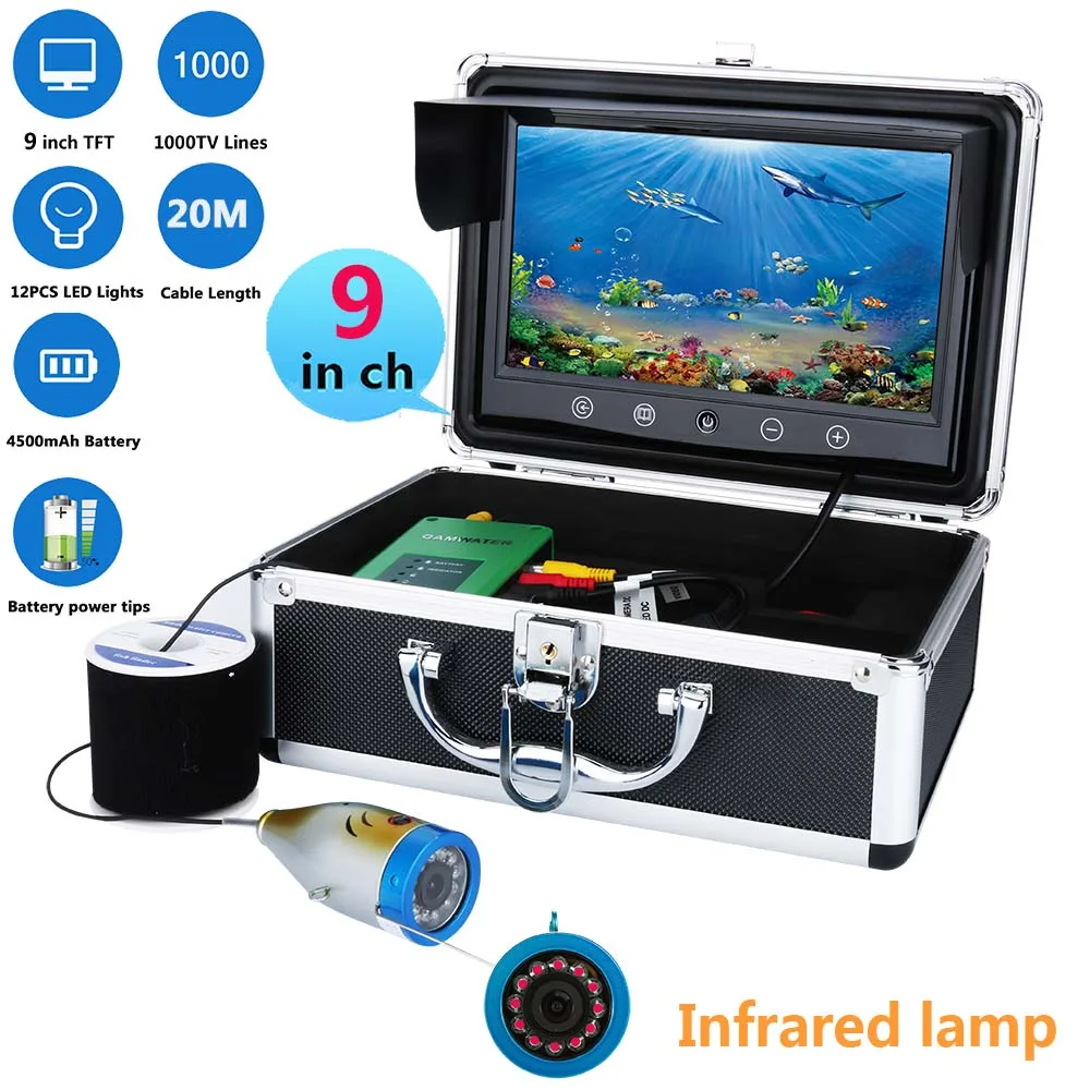 9" Inch tft 1000tvl Underwater Fishing Video Camera Kit 12 PCS LED Infrared Lamp Lights Video Fish Finder 10M 15M 20M 30M 50M
9" Inch tft 1000tvl Underwater Fishing Video Camera Kit 12 PCS LED Infrared Lamp Lights Video Fish Finder 10M 15M 20M 30M 50M