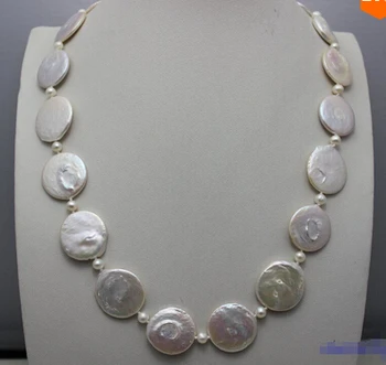 17INCH white Coin-shaped fresh water pearl necklace 18.8mm-22mm Factory Wholesale price Women Giftword Jewelry
17INCH white Coin-shaped fresh water pearl necklace 18.8mm-22mm Factory Wholesale price Women Giftword Jewelry