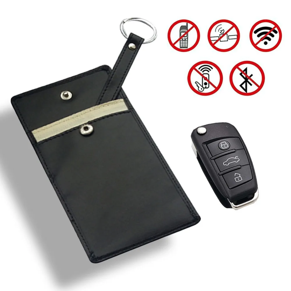 GH6010 Faux Leather Car Key Case RFID Electromagnetic Shielding Blocking Key Protective Pouch Bag With Key Ring Single Sale
GH6010 Faux Leather Car Key Case RFID Electromagnetic Shielding Blocking Key Protective Pouch Bag With Key Ring Single Sale
