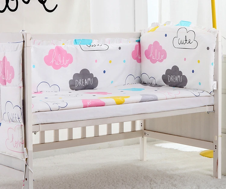 Фото Комплект детской кроватки из 5 предметов хлопковое детское постельное | Наборы постельного белья (32839993769)