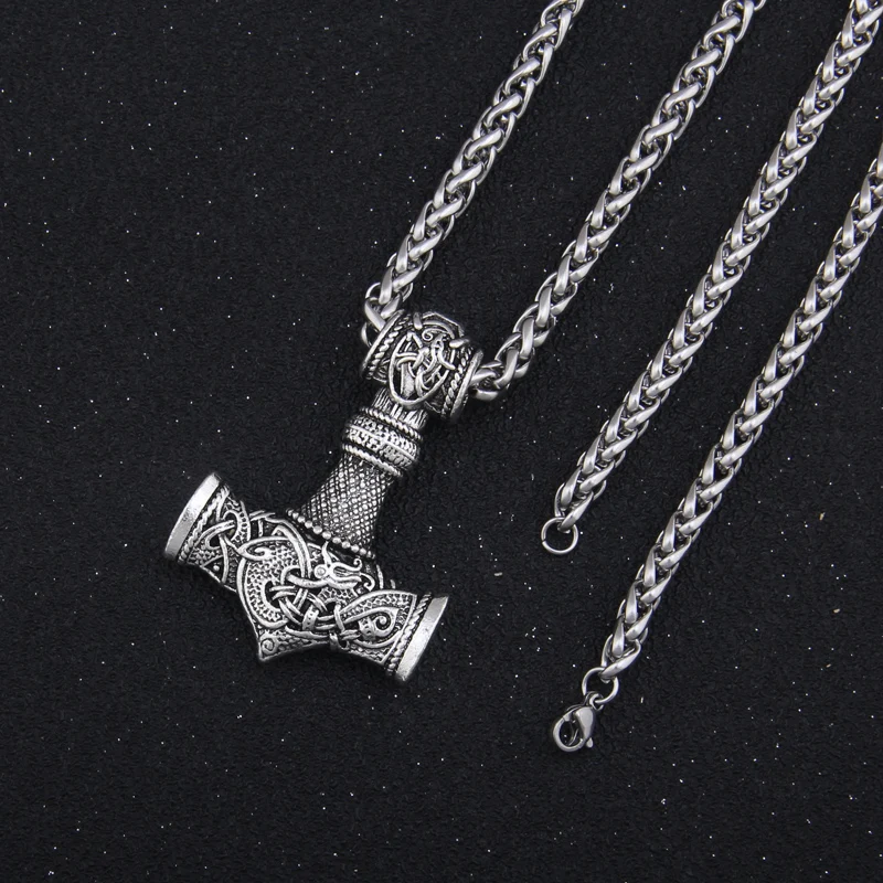 dropshipping 1pcs thor's hammer mjolnir pendant necklace viking scandinavian norse viking necklace with stainless steel chain
dropshipping 1pcs thor's hammer mjolnir pendant necklace viking scandinavian norse viking necklace with stainless steel chain
