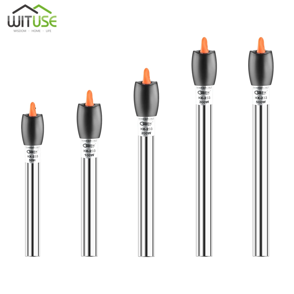 50~500W Aquarium Heater Rod Stainless Steel Adjustable 17-35degree Celsius to Control Temperature Heat water for Fish Tank
50~500W Aquarium Heater Rod Stainless Steel Adjustable 17-35degree Celsius to Control Temperature Heat water for Fish Tank
