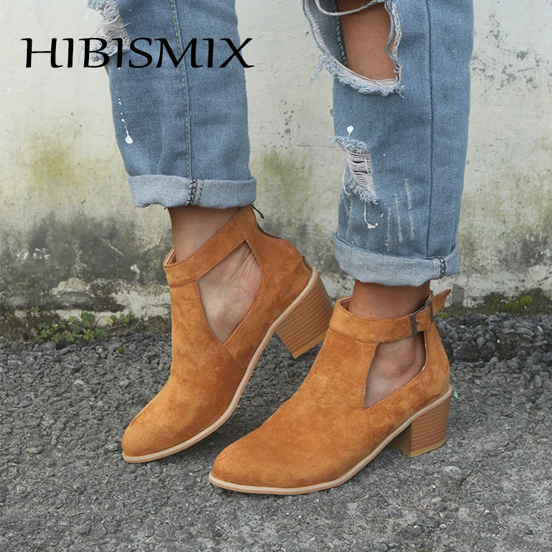 HIBISMIX 2019 Autumn Women Ankle Strap Boots Vintage Med-Heels Spring Flock Woman Boots Plus Size 1350
HIBISMIX 2019 Autumn Women Ankle Strap Boots Vintage Med-Heels Spring Flock Woman Boots Plus Size 1350