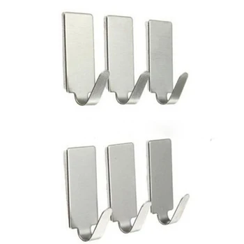 6Pc/Lot Stainless Steel Family Robe Hanging Hooks Hats Bag Key Adhesive Wall Hanger Bathroom Kitchen Accessories
6Pc/Lot Stainless Steel Family Robe Hanging Hooks Hats Bag Key Adhesive Wall Hanger Bathroom Kitchen Accessories