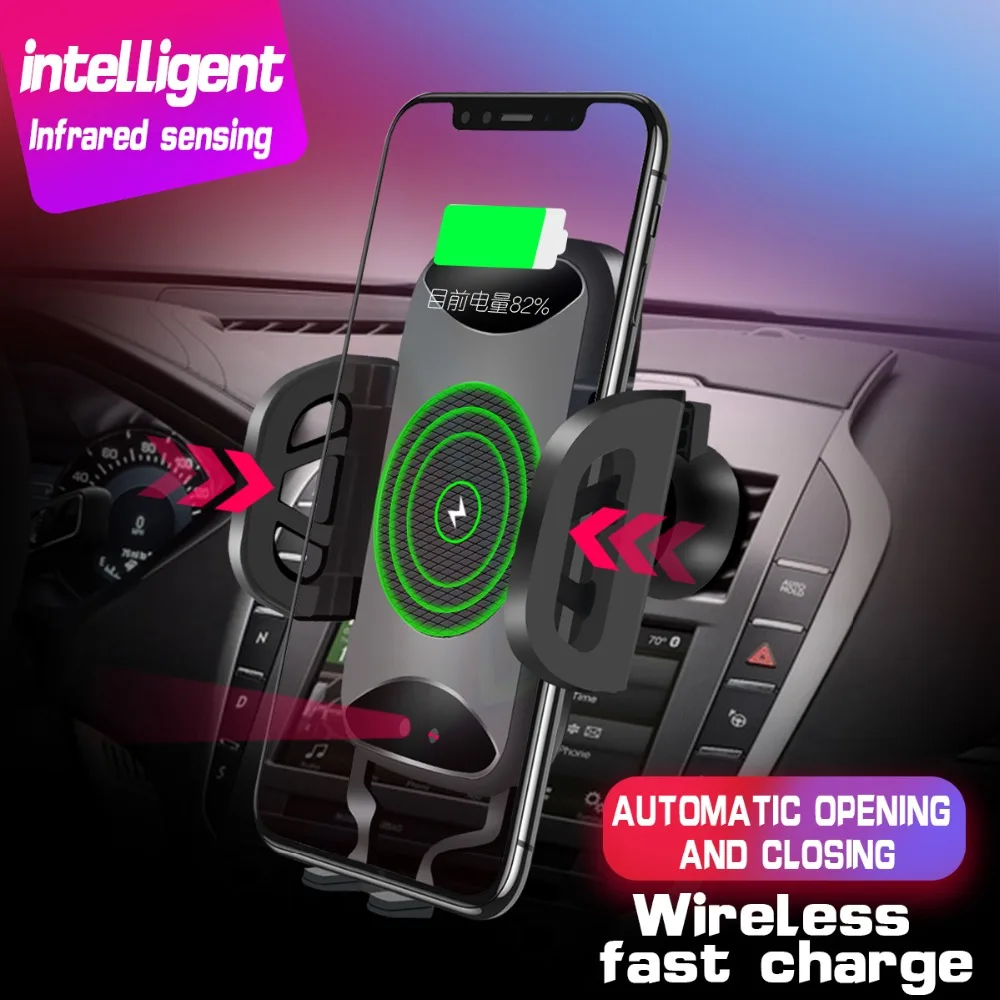 QI Fast Wireless Car Charger For iPhone 8 Plus X Samsung S9 S8 S7 Automatic Wireless Charging Air Vent Car Phone Holder
QI Fast Wireless Car Charger For iPhone 8 Plus X Samsung S9 S8 S7 Automatic Wireless Charging Air Vent Car Phone Holder