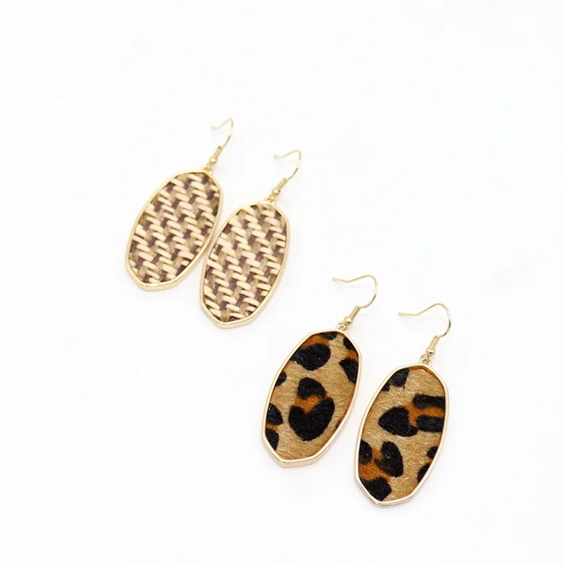 Fashion Leopard Design Oval Turtle Rattan Knit Hook Dangle Drop Statement Earrings for Women Jewelry
Fashion Leopard Design Oval Turtle Rattan Knit Hook Dangle Drop Statement Earrings for Women Jewelry